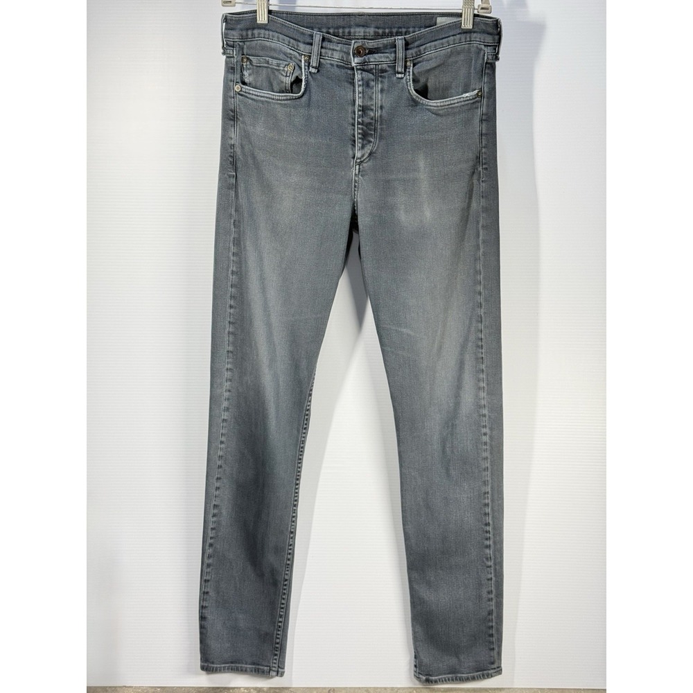Rag And Bone Slim Fit 2 Slim Jeans Size 32 - Medium Wash Grey Button Fly- FLAWED